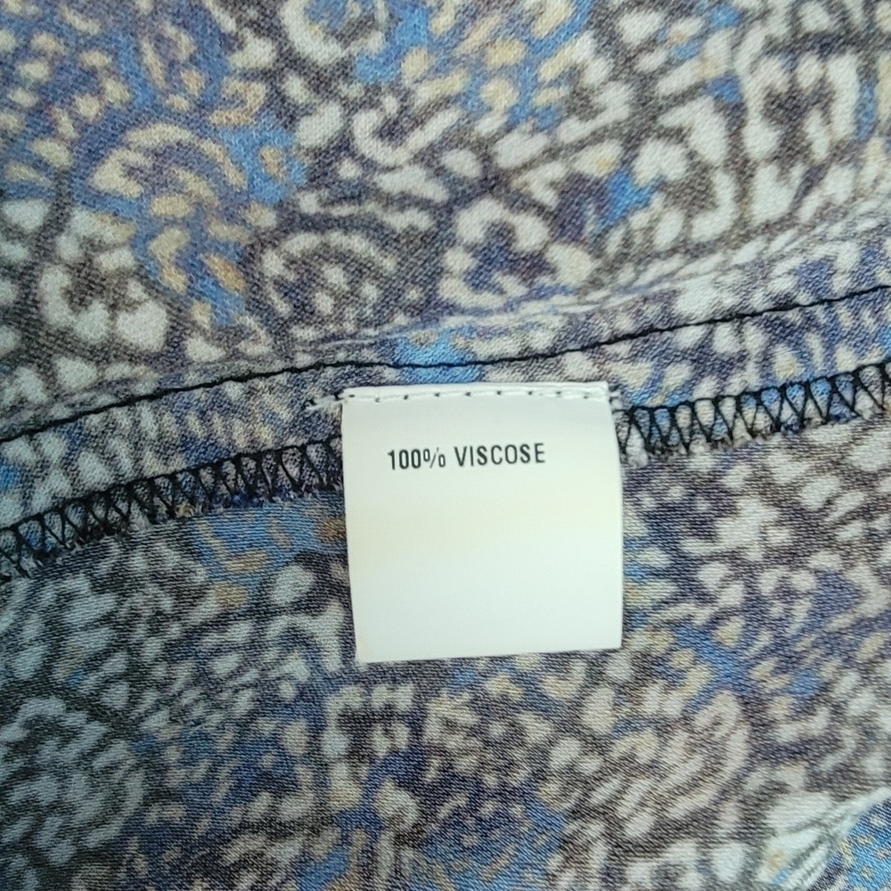 Bl^nk London Anthropologie Midi Dress Womens S Black Blue Tan Animal Print Boho - Picture 14 of 15